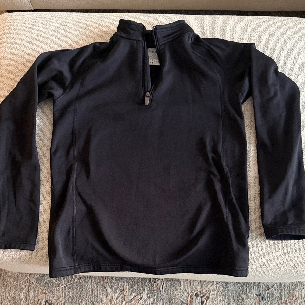 Lands' End Kids Black Quarter-Zip Fleece